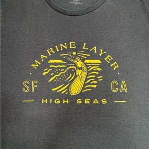 Marine Layer Shirt Mens Small Gray High Seas SF CA Surfer Graphic Soft Tee Adult